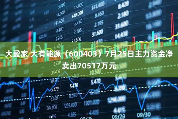 大盈家 大有能源(600403)7月25日主力资金净卖出70517万元